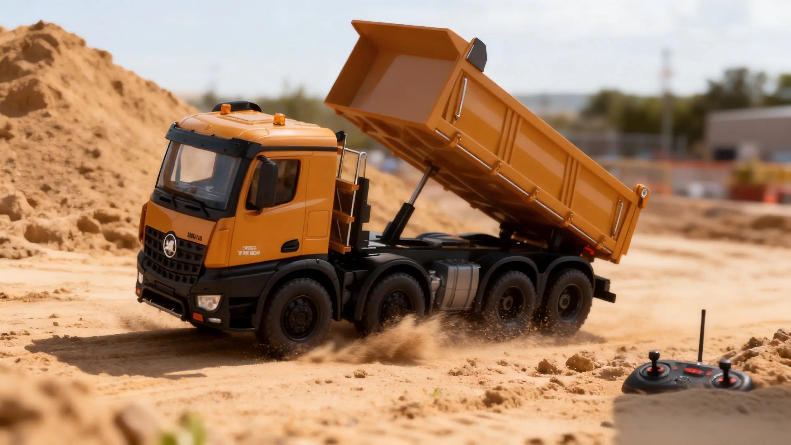 1:16 Scale Professional Dump Truck - Powerful 4WD, Large Dump Bed, All-Terrain RC Vehicle