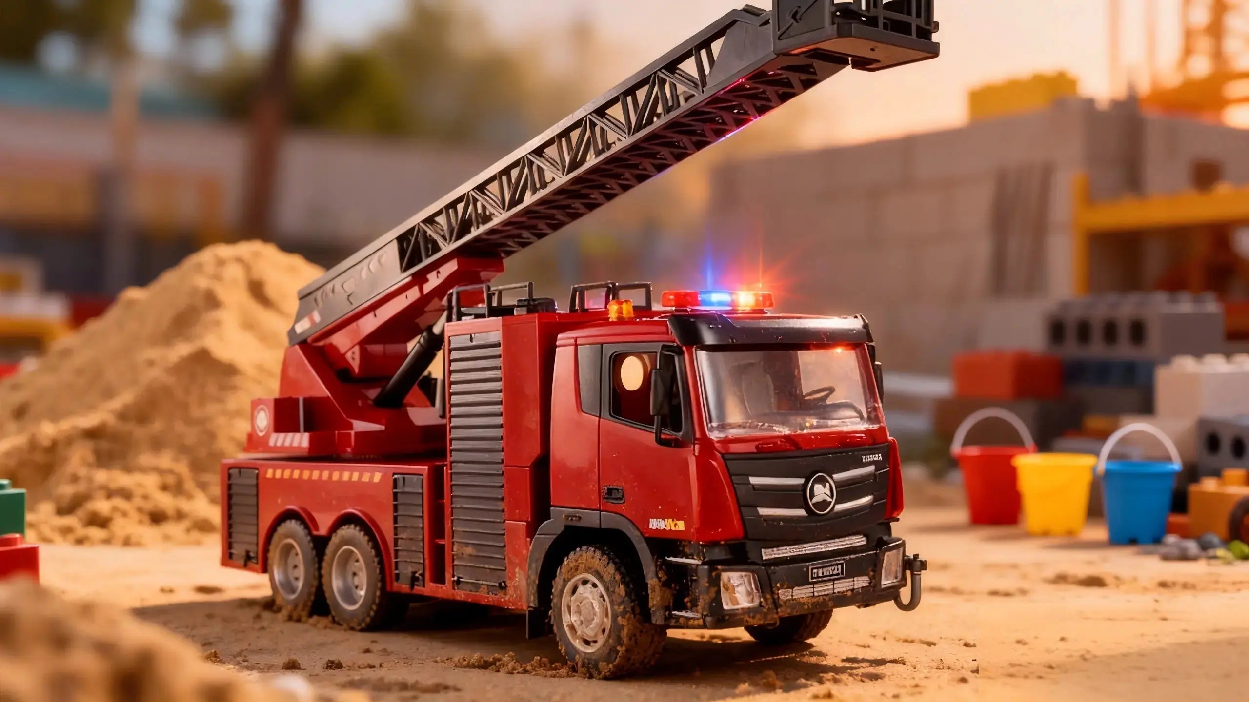 9-Channel Water Spray Fire Truck | Premium RC Engineering Toys