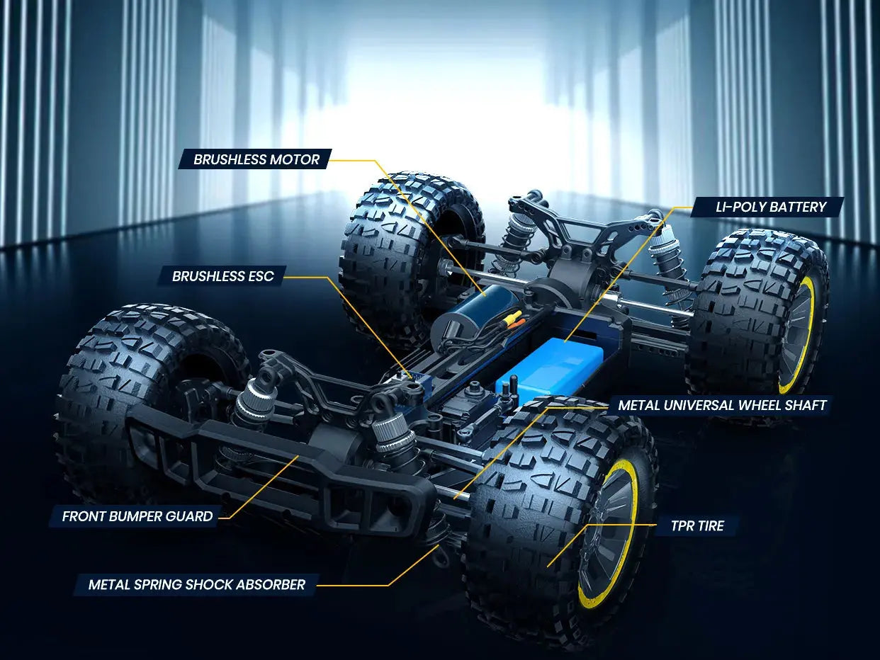 RC Off-Road Vehicle 1:10 - 4WD Brushless 65KM/H Suspension Tires ZD-pro RC