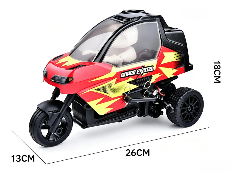 2‑Wheel‑Drive RC Tricycle Stunt Motorcycle, 2.4G Remote Control Drift Bike With LED Lights ZD-pro RC