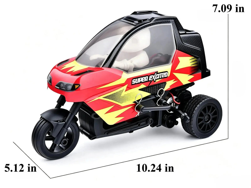 2‑Wheel‑Drive RC Tricycle Stunt Motorcycle, 2.4G Remote Control Drift Bike With LED Lights ZD-pro RC