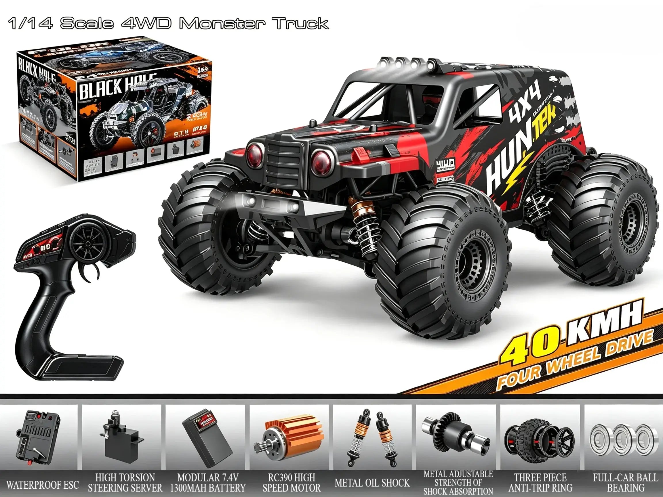 1:14 4WD Monster Truck Brushless & Brushed Versions ZD-pro RC