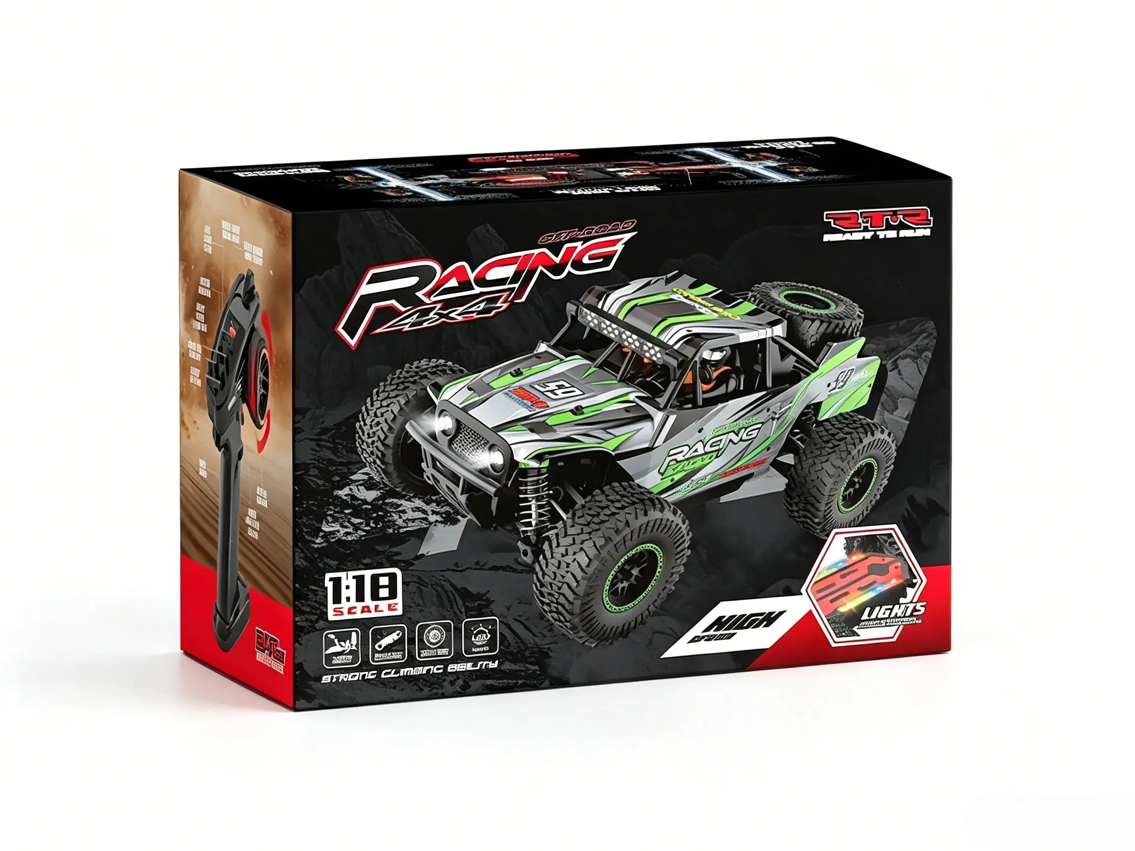 1:18 4WD RC Off-Road Buggy Waterproof LED Light High Speed RC Truck ZD-pro RC