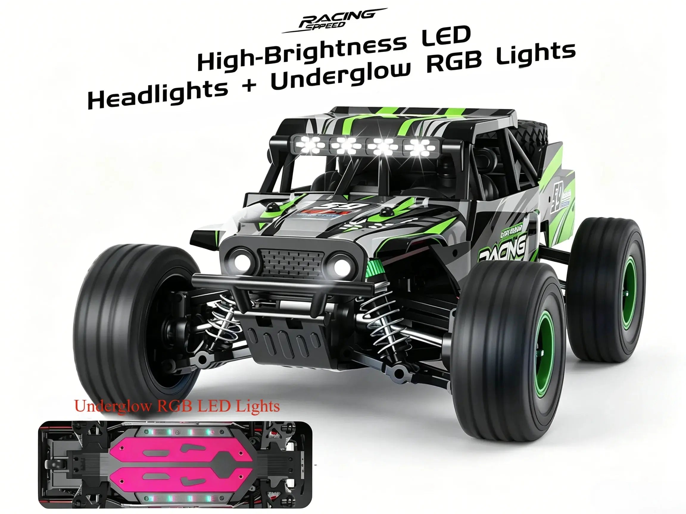 1:18 4WD RC Off-Road Buggy Waterproof LED Light High Speed RC Truck ZD-pro RC