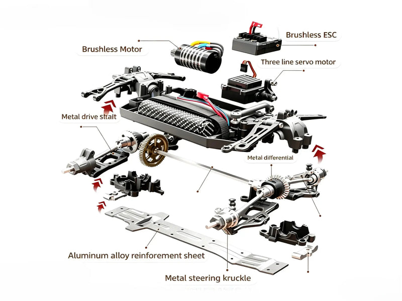 1:18 4WD RC Off-Road Truck, Brushed & Brushless Two Versions for Adults ZD-pro RC