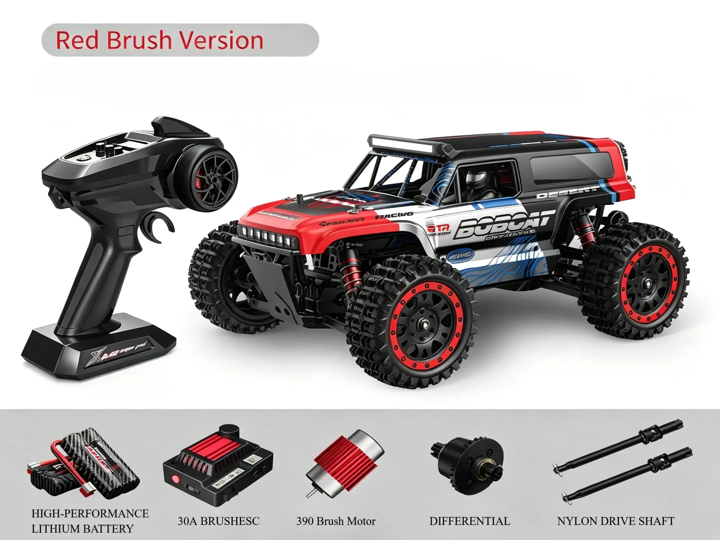 4WD RC Off-Road Truck with LED Lights, Brushed & Brushless Versions ZD-pro RC