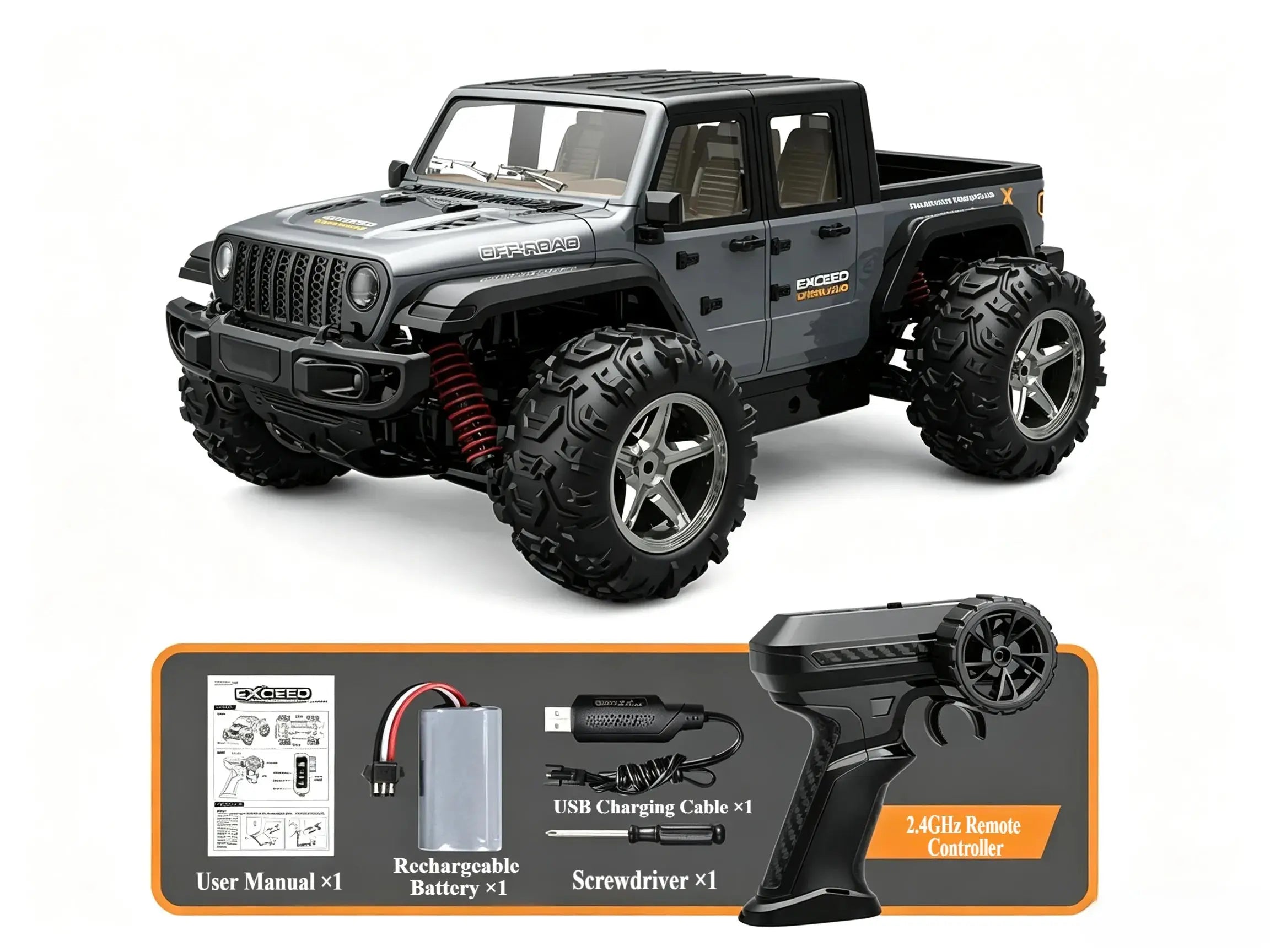 1/20 4WD RC Off-Road Truck with 2.4G Remote & LED Lights ZD-pro RC