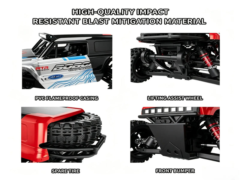 4WD RC Off-Road Truck with LED Lights, Brushed & Brushless Versions ZD-pro RC