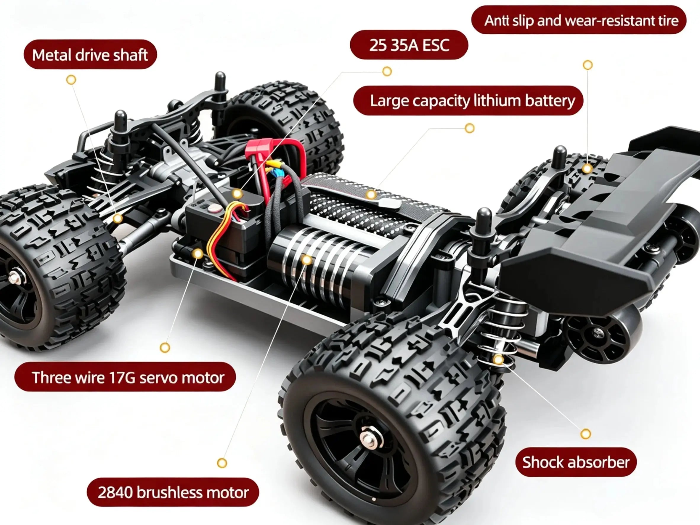 1:18 4WD RC Off-Road Truck, Brushed & Brushless Two Versions for Adults ZD-pro RC