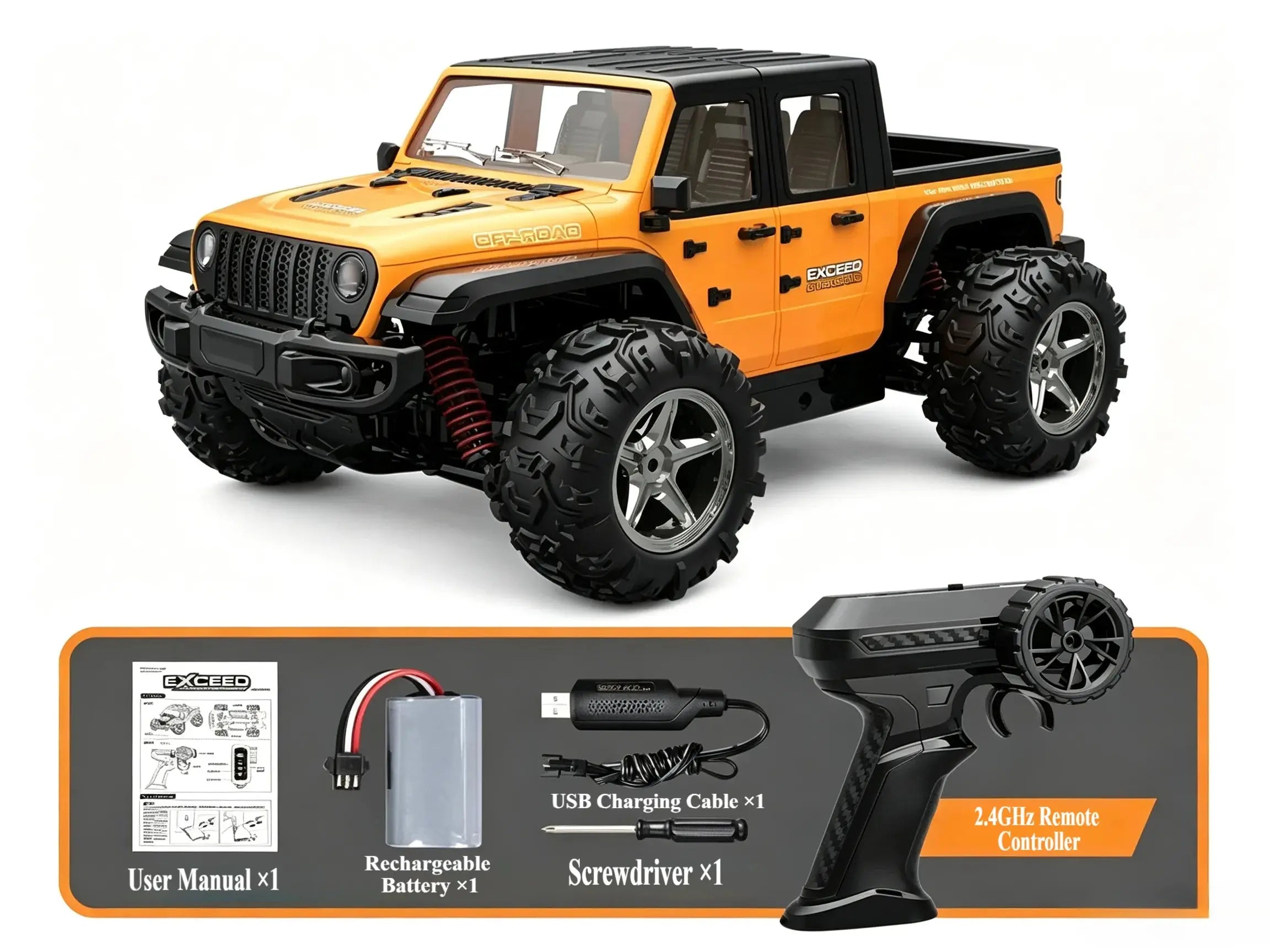 1/20 4WD RC Off-Road Truck with 2.4G Remote & LED Lights ZD-pro RC