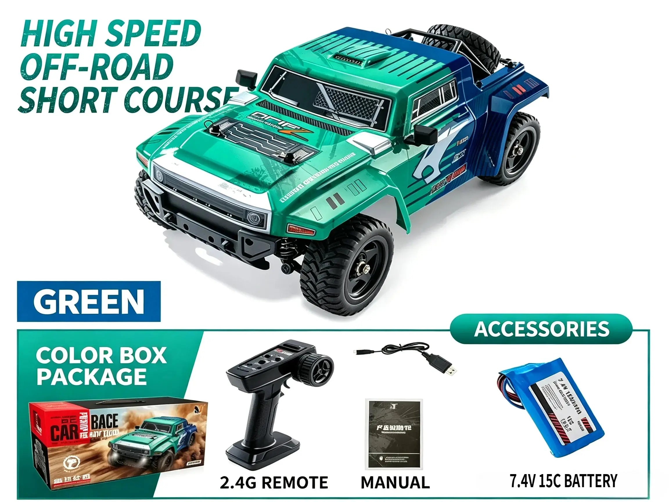 1:12 Full Scale 4WD RC Short Truck, Off-Road RC Car with Gyro Stabilizer ZD-pro RC