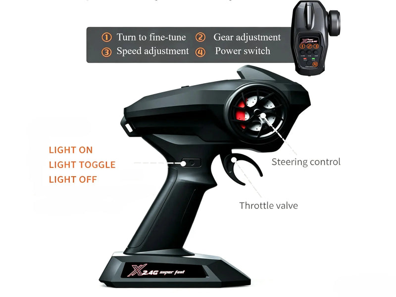 4WD RC Off-Road Truck with LED Lights, Brushed & Brushless Versions ZD-pro RC