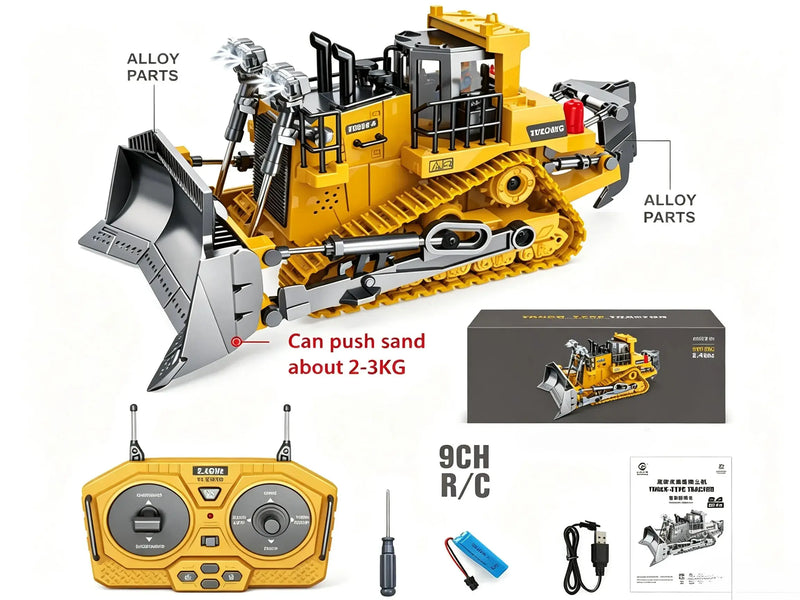 Alloy Remote Control Excavator,11 Channel 1:20 RC Construction Vehicle with Light & Sound ZD-pro RC