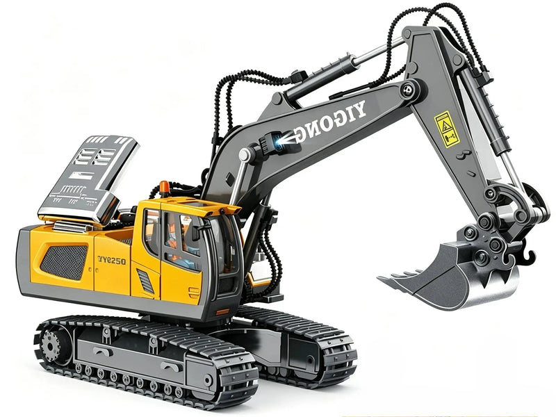 Alloy Remote Control Excavator,11 Channel 1:20 RC Construction Vehicle with Light & Sound ZD-pro RC