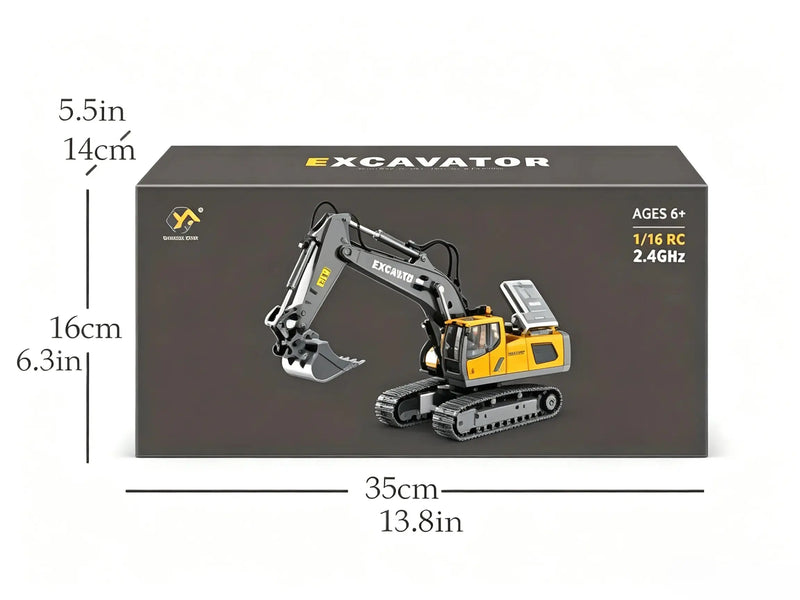 Alloy Remote Control Excavator,11 Channel 1:20 RC Construction Vehicle with Light & Sound ZD-pro RC