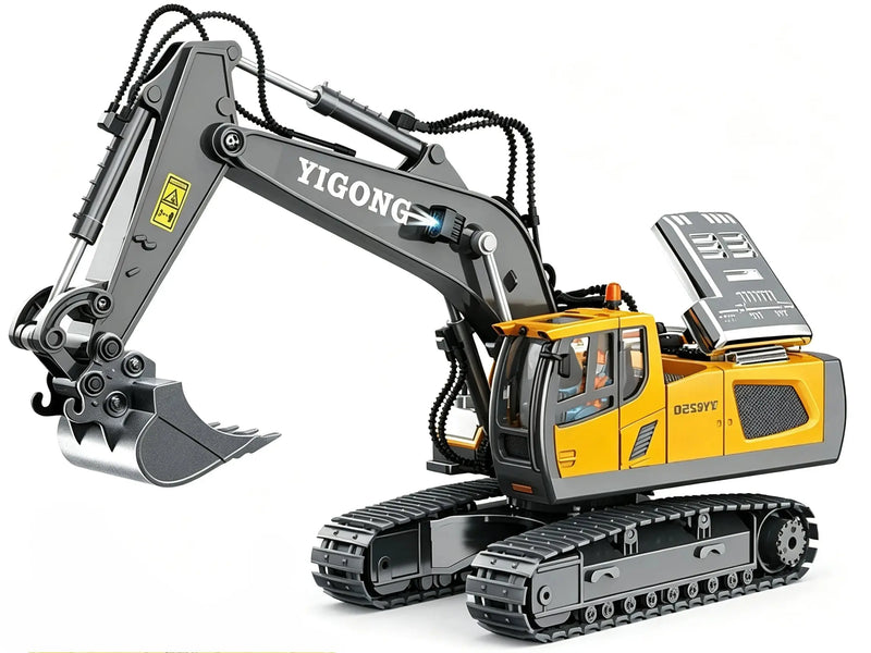 Alloy Remote Control Excavator,11 Channel 1:20 RC Construction Vehicle with Light & Sound ZD-pro RC