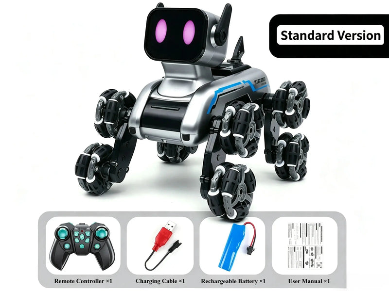Deformable RC Robot Dog, 8-Wheel Stunt Toy with Handle & Gesture Watch Remote ZD-pro RC