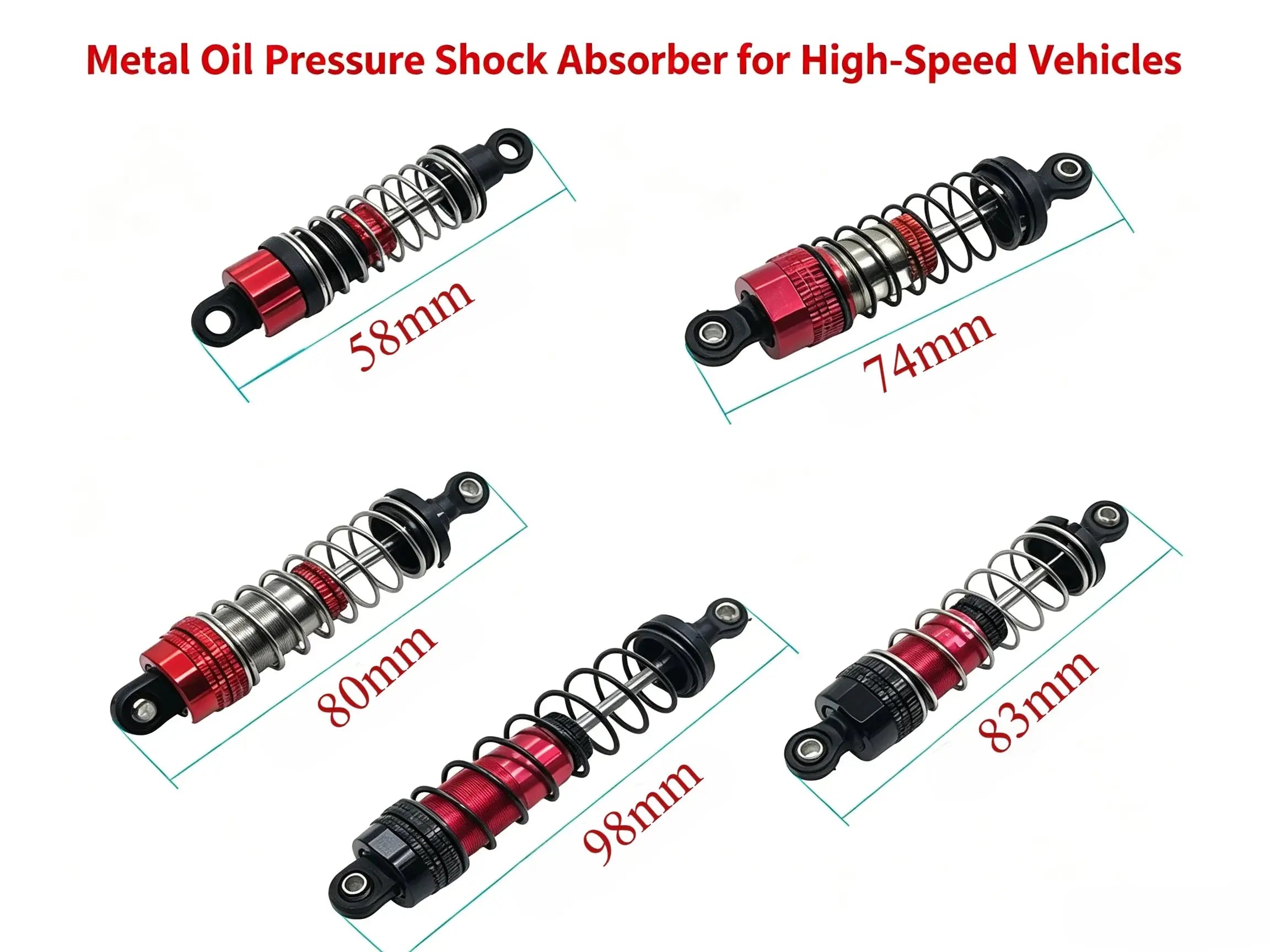 Metal Hydraulic Shock Absorber Upgrade Parts** for 1/10 1/12 1/14 1/16 1/18 RC Trucks ZD-pro RC