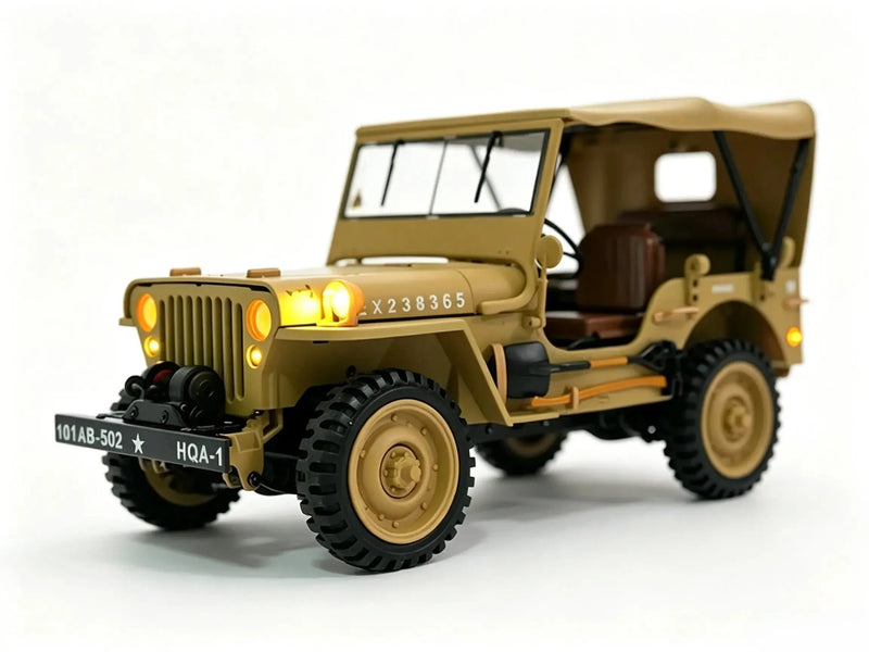 1/14 RC Military Off‑Road Jeep, Factory‑Equipped High‑Torsion Winch & Realistic Military Accessories ZD-pro RC