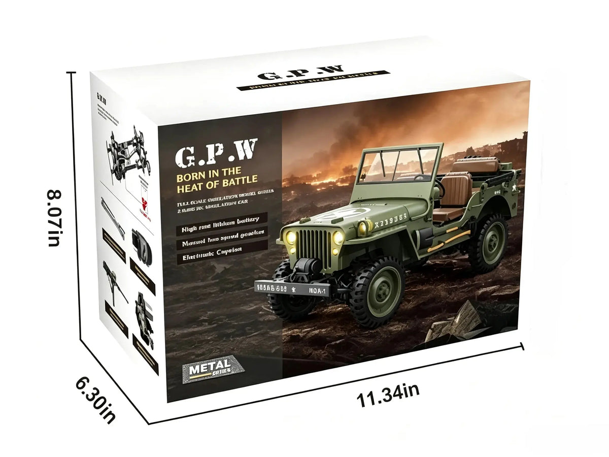 1/14 RC Military Off‑Road Jeep, Factory‑Equipped High‑Torsion Winch & Realistic Military Accessories ZD-pro RC