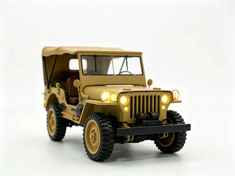 1/14 RC Military Off‑Road Jeep, Factory‑Equipped High‑Torsion Winch & Realistic Military Accessories ZD-pro RC