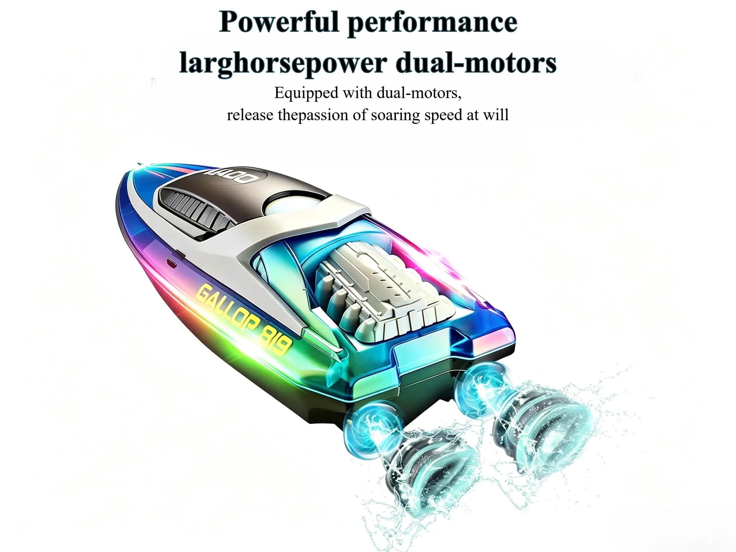 RC Speedboat, 2.4GHz Remote Boat with Long Playtime ZD-pro RC