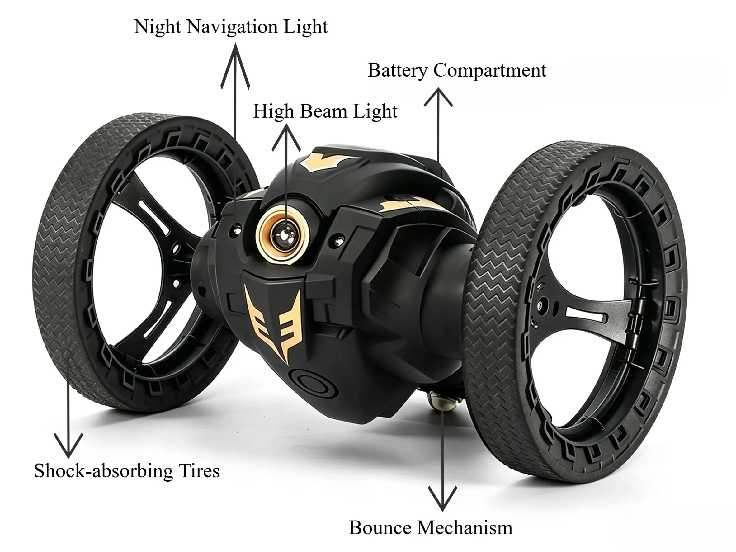 Retractable Wheel Bounce RC Stunt Car with Light & Sound ZD-pro RC