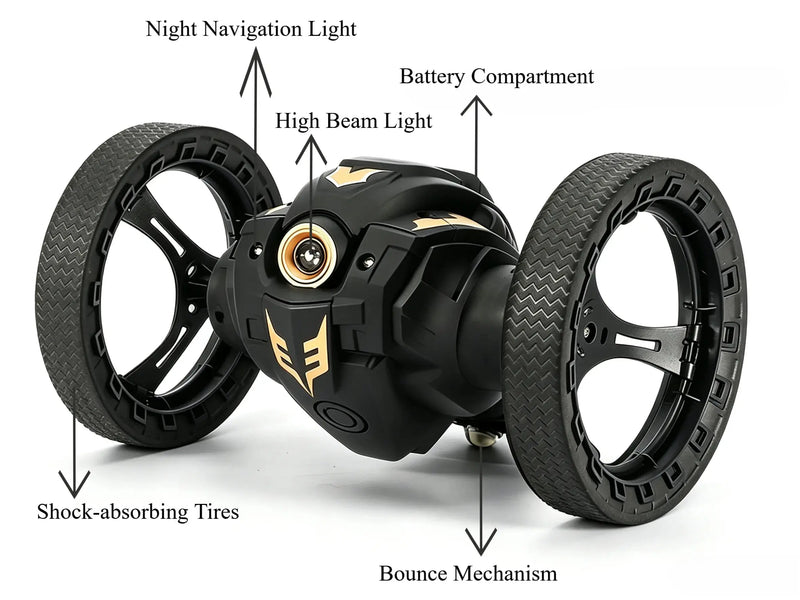 Retractable Wheel Bounce RC Stunt Car with Light & Sound ZD-pro RC