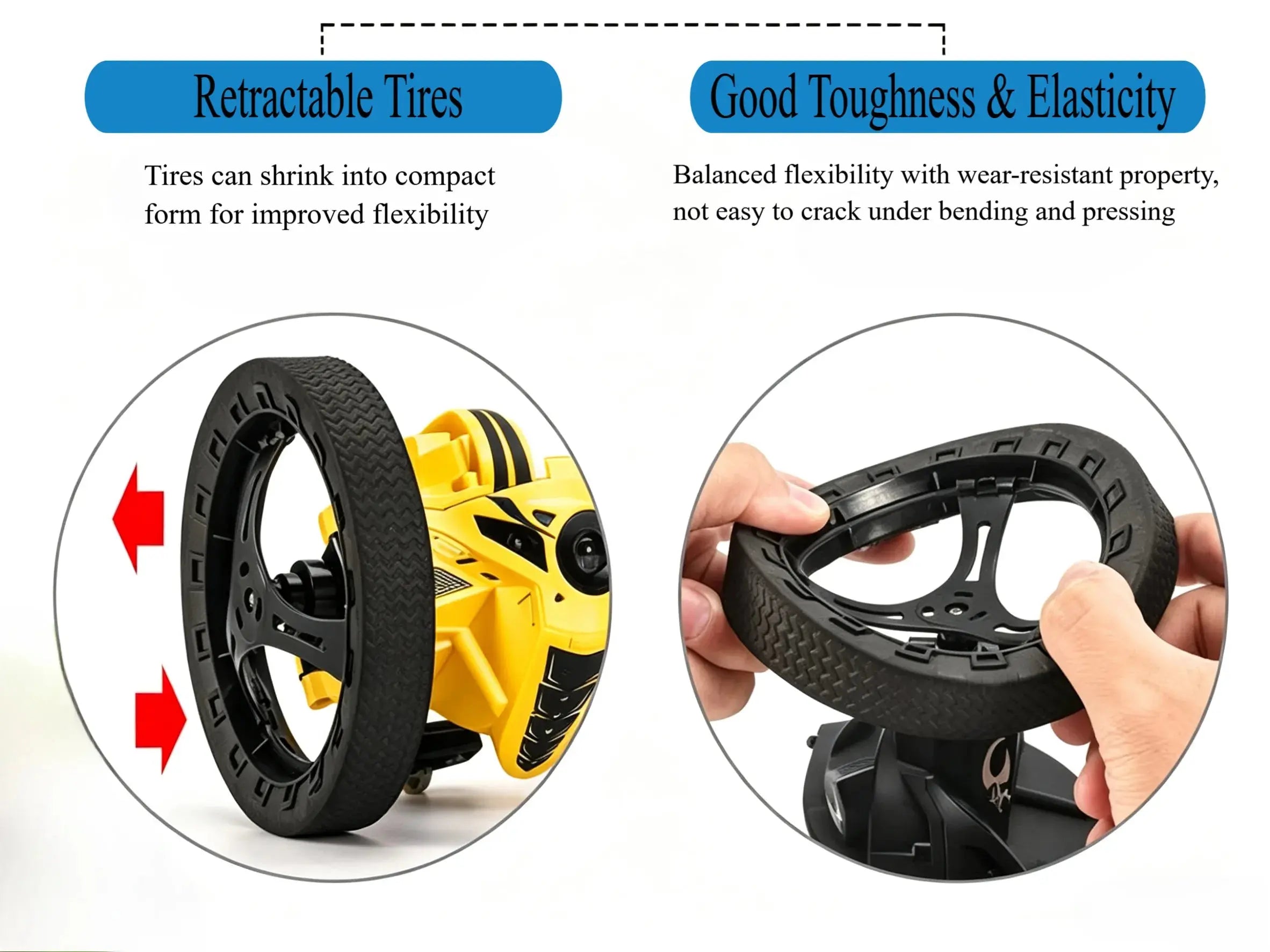 Retractable Wheel Bounce RC Stunt Car with Light & Sound ZD-pro RC