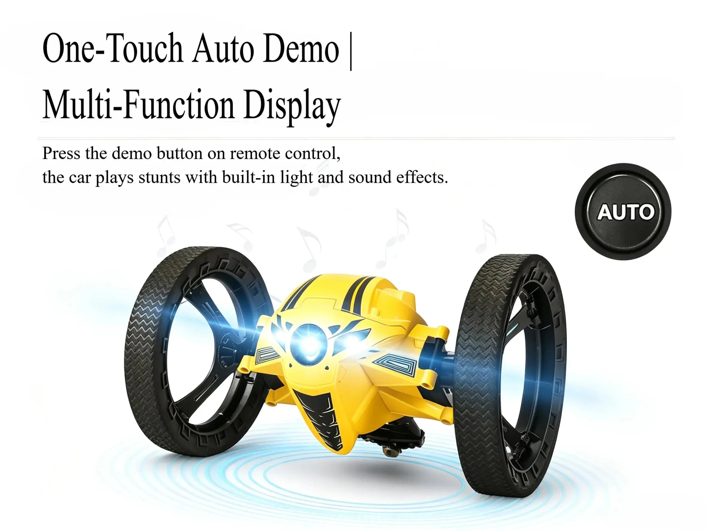 Retractable Wheel Bounce RC Stunt Car with Light & Sound ZD-pro RC