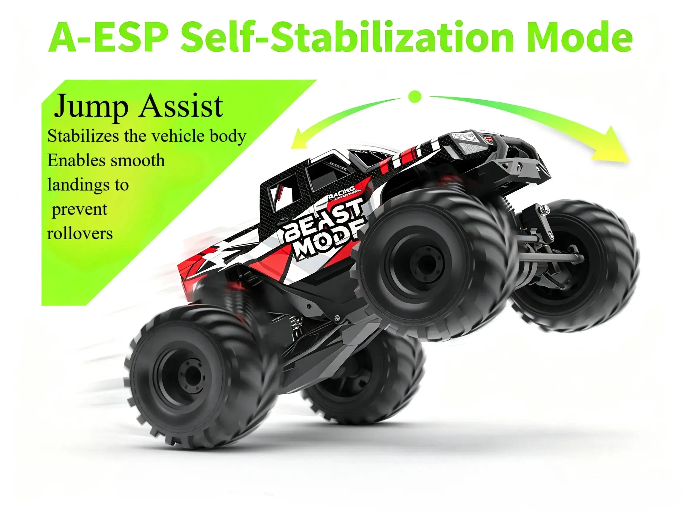 AI Voice Control RC Stunt Monster Truck, 4WD High Speed Off Road Car ZD-pro RC