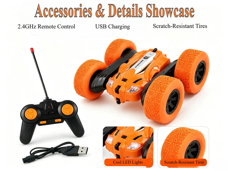 2‑Sided Stunt RC Drift Car, 360° Rotation, Flips & LED Lights ZD-pro RC