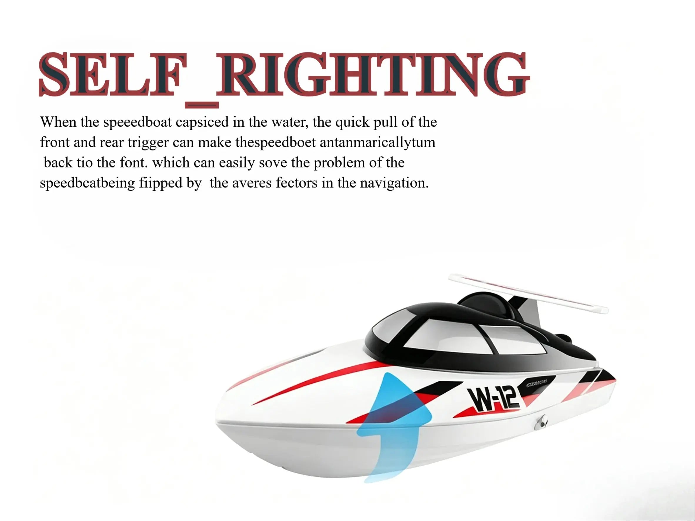 ZD912-A 35KM/H RC Boat with Self-Righting Design ZD-pro RC