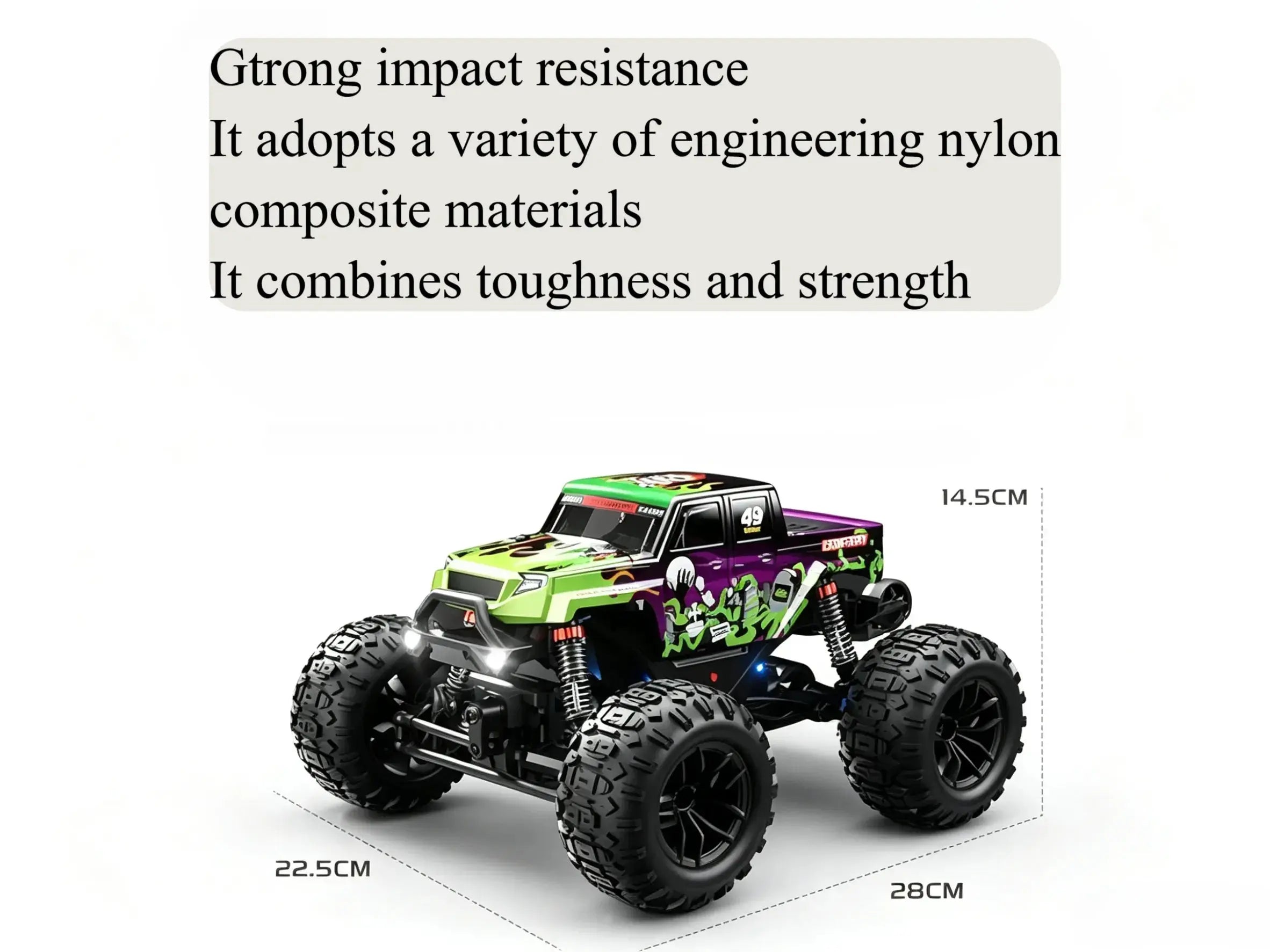 1:18 4WD RC Monster Truck, All-Terrain Off-Road Vehicle - ZD-pro RC