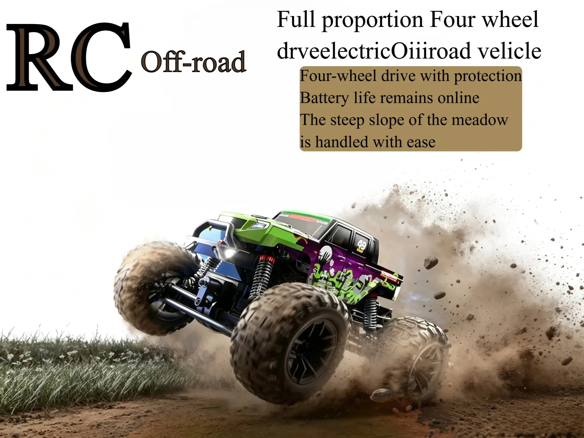 1:18 4WD RC Monster Truck, All-Terrain Off-Road Vehicle - ZD-pro RC