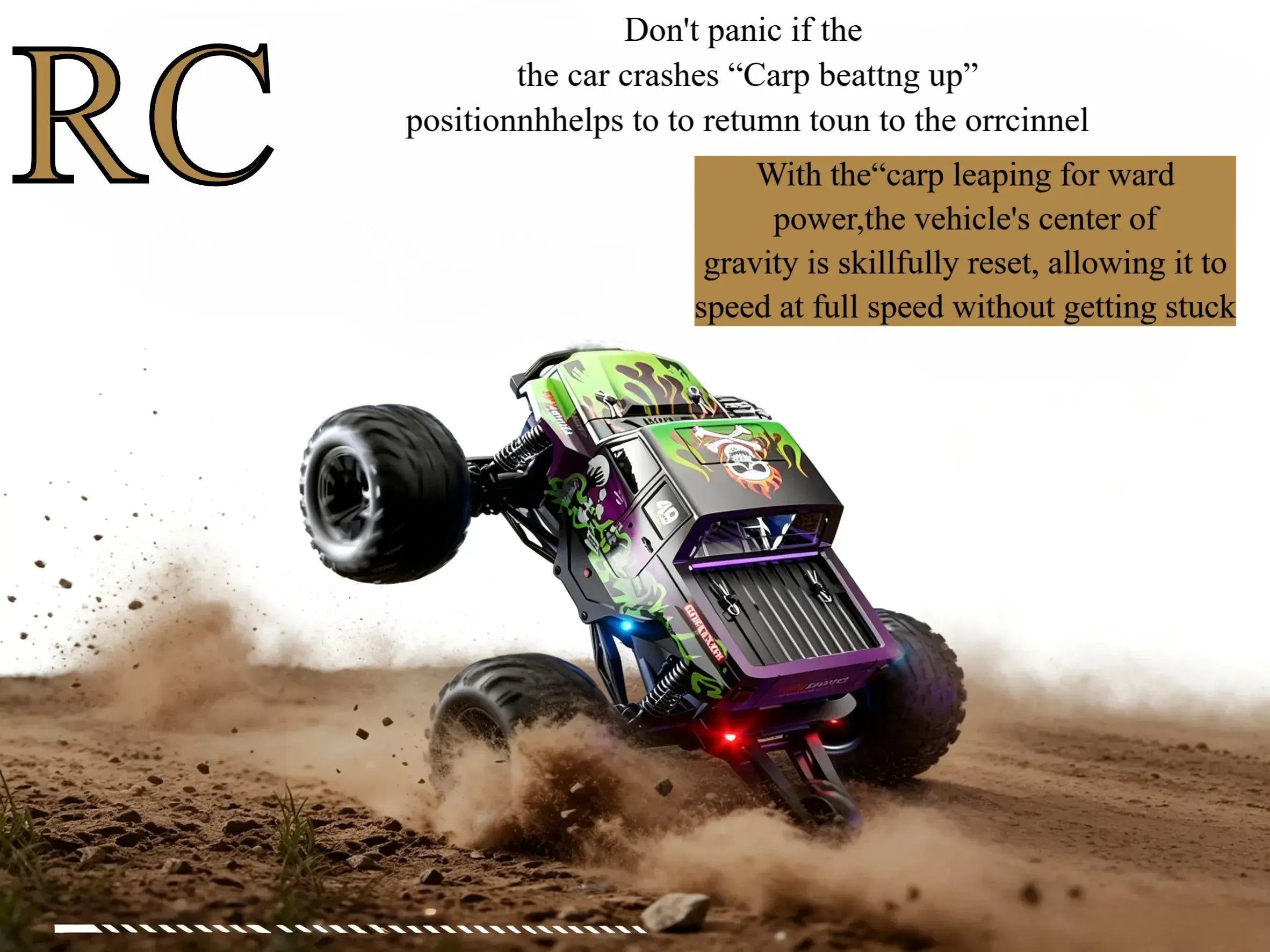 1:18 4WD RC Monster Truck, All-Terrain Off-Road Vehicle - ZD-pro RC