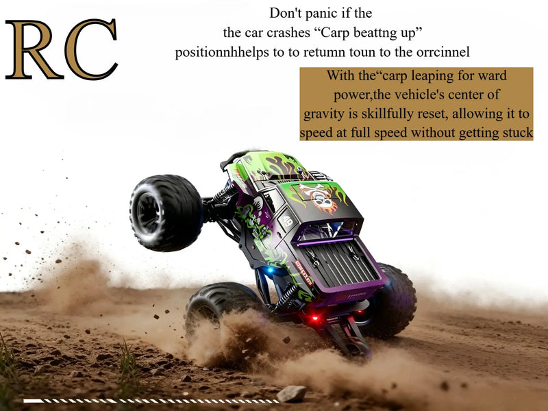 1:18 4WD RC Monster Truck, All-Terrain Off-Road Vehicle ZD-pro RC