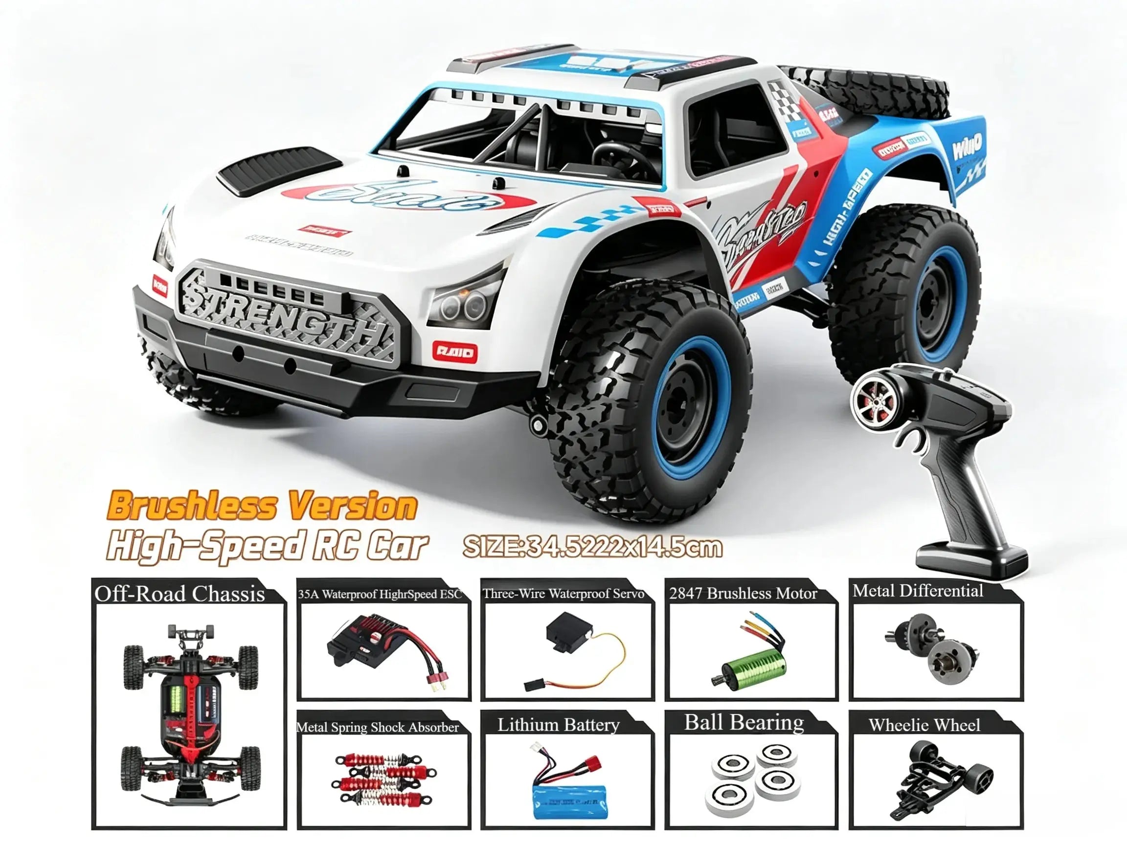 1:16 Short‑Course RC Truck 4WD Brushless & Brushed Off-Road Car ZD-pro RC