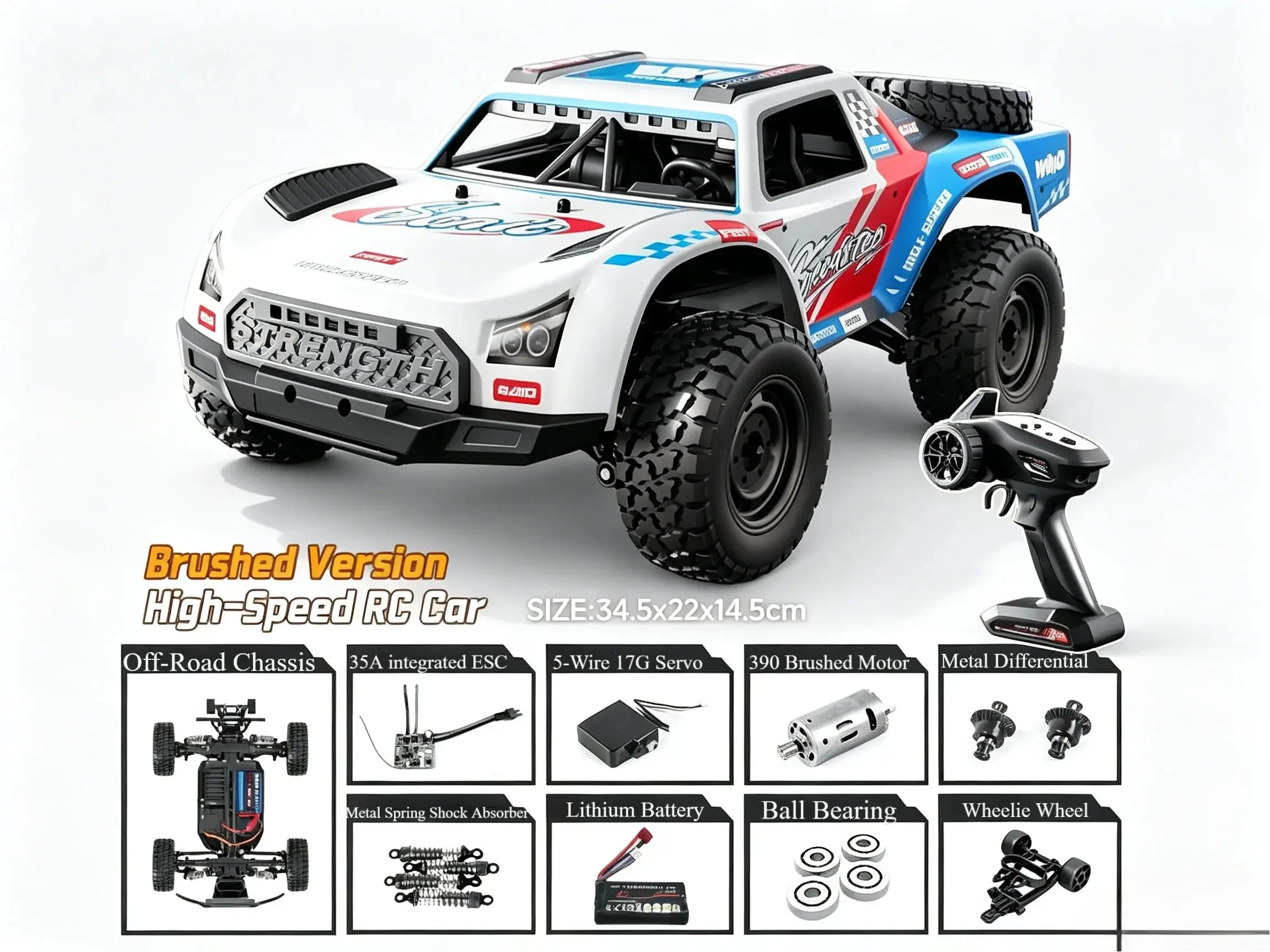 1:16 Short‑Course RC Truck 4WD Brushless & Brushed Off-Road Car ZD-pro RC