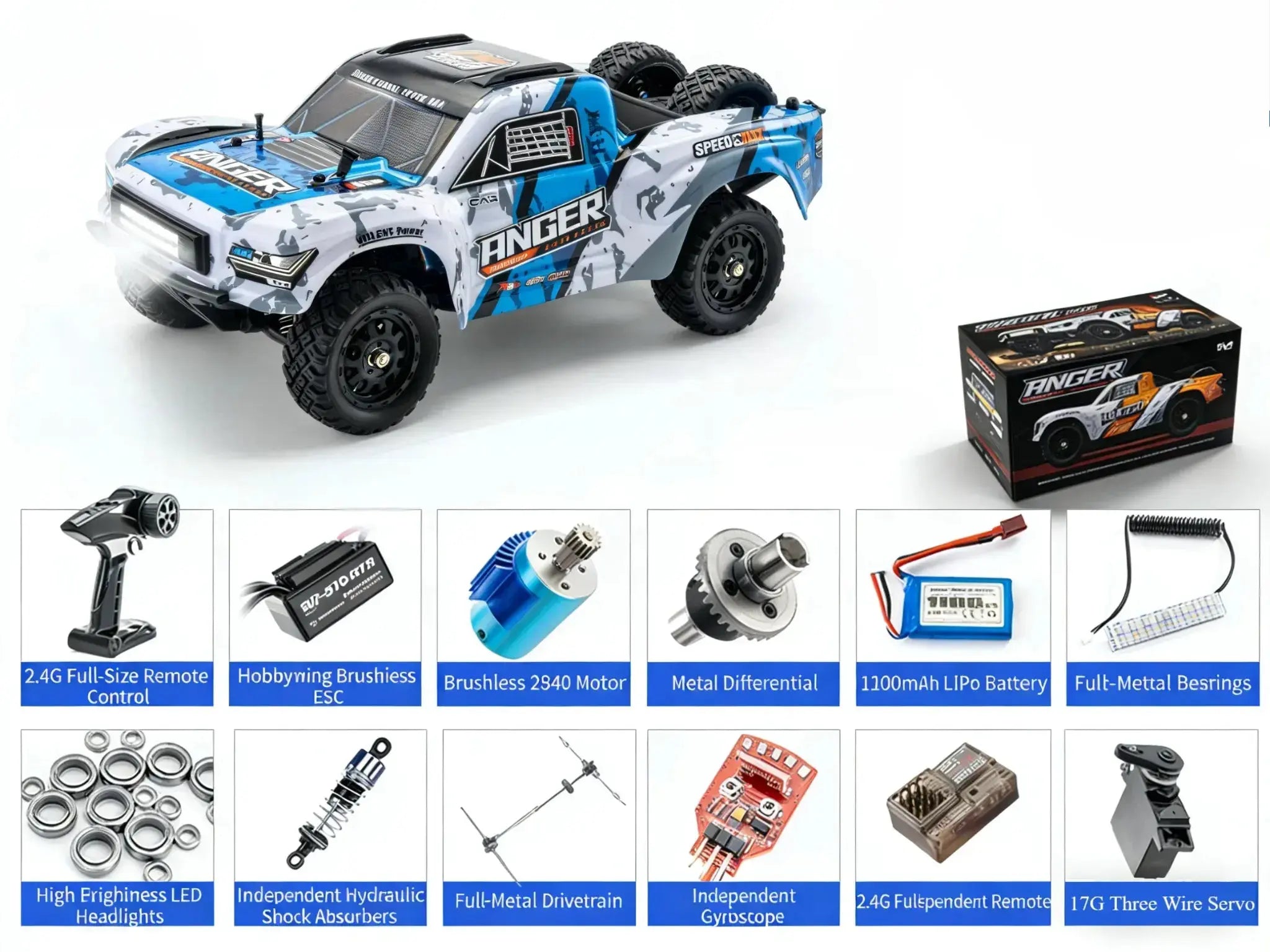 1:16 4WD Brushless Drag Racing RC Trucks ZD-pro RC