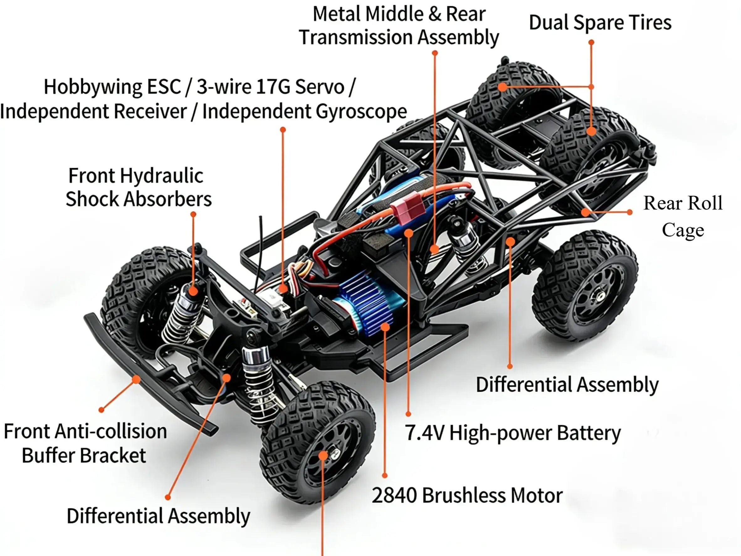 1:16 4WD Brushless Drag Racing RC Trucks ZD-pro RC