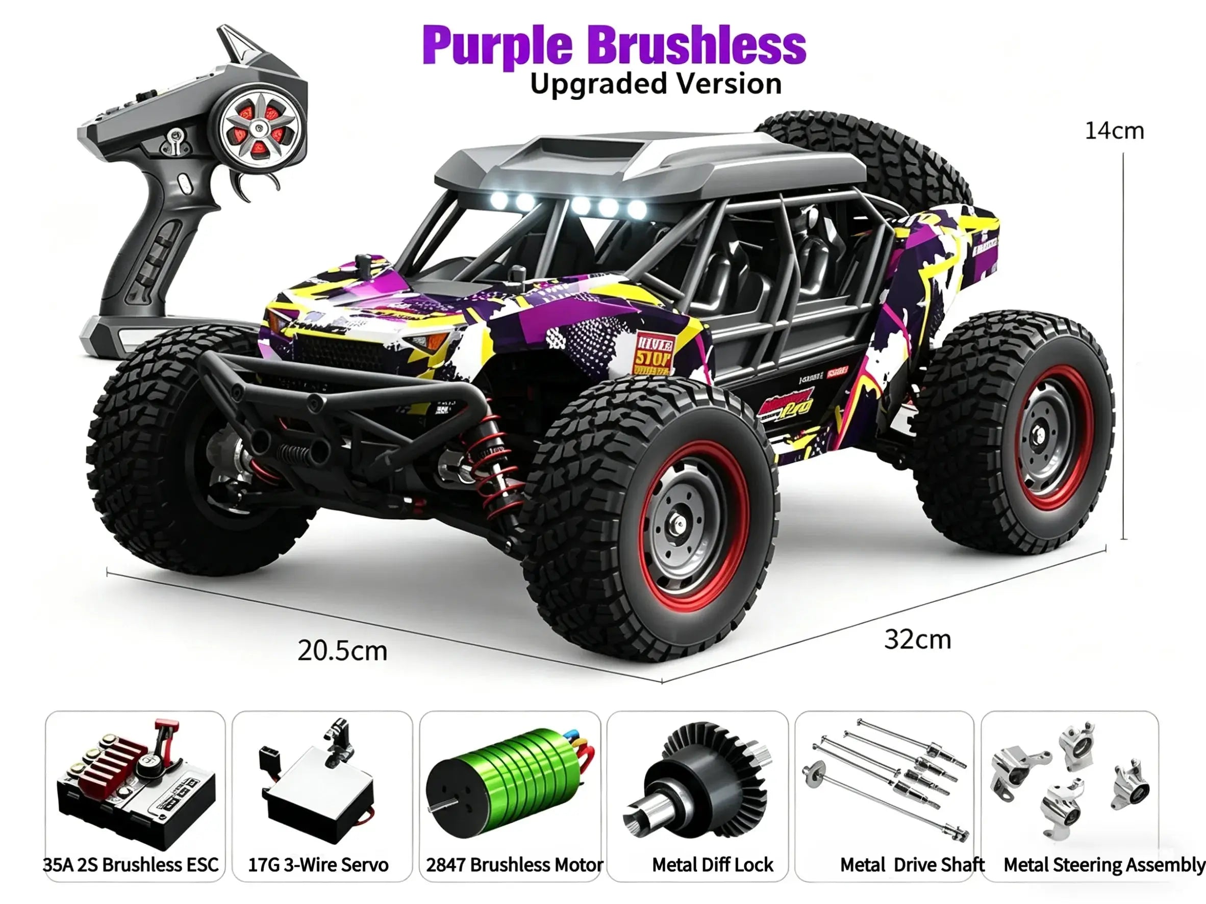 1/16 Scale 4WD High Speed Monster Truck for All Terrains ZD-pro RC