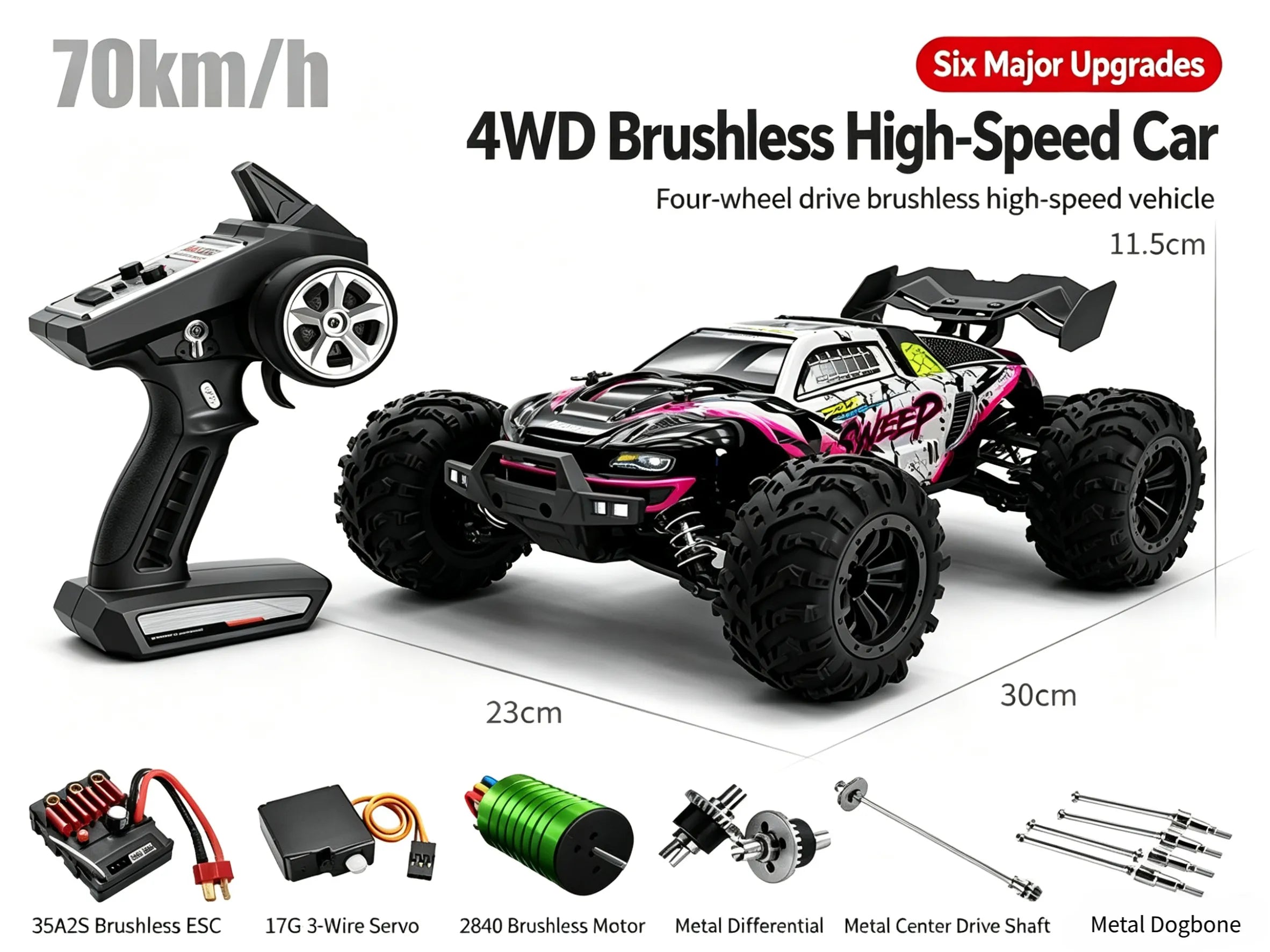 1:16 4WD High Speed Monster Truck Toy for Kids & Adults ZD-pro RC