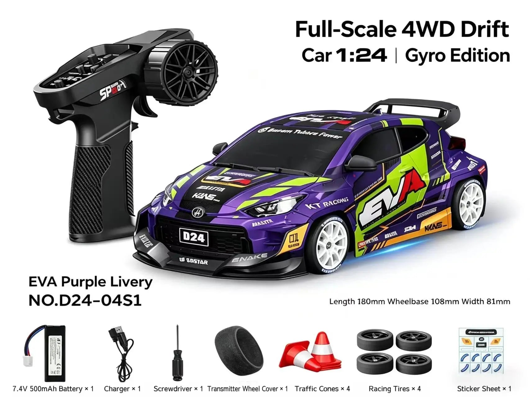 1:24 4WD RC Drift Cars with Gyro ZD-pro RC
