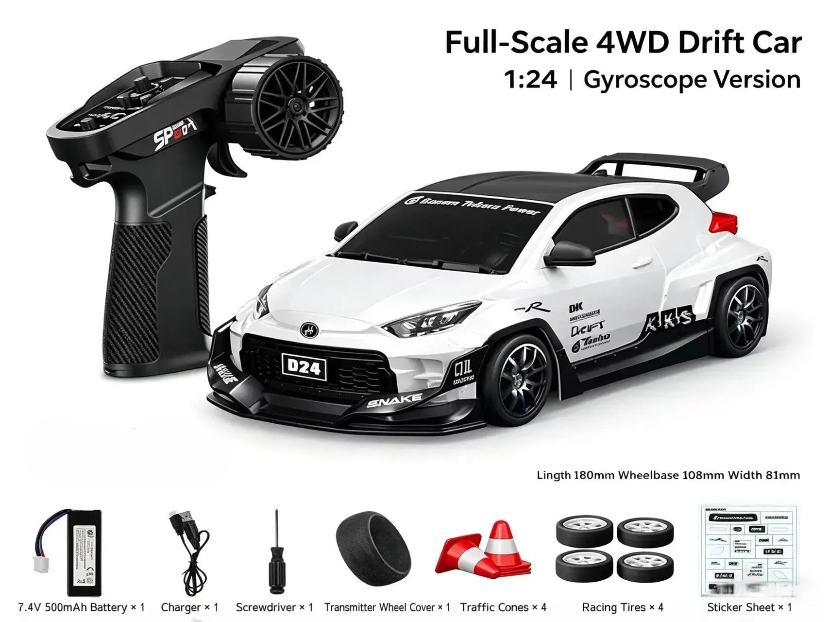 1:24 4WD RC Drift Cars with Gyro ZD-pro RC