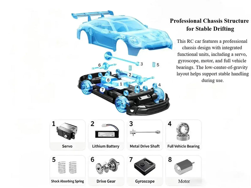 1:24 4WD RC Drift Cars with Gyro ZD-pro RC