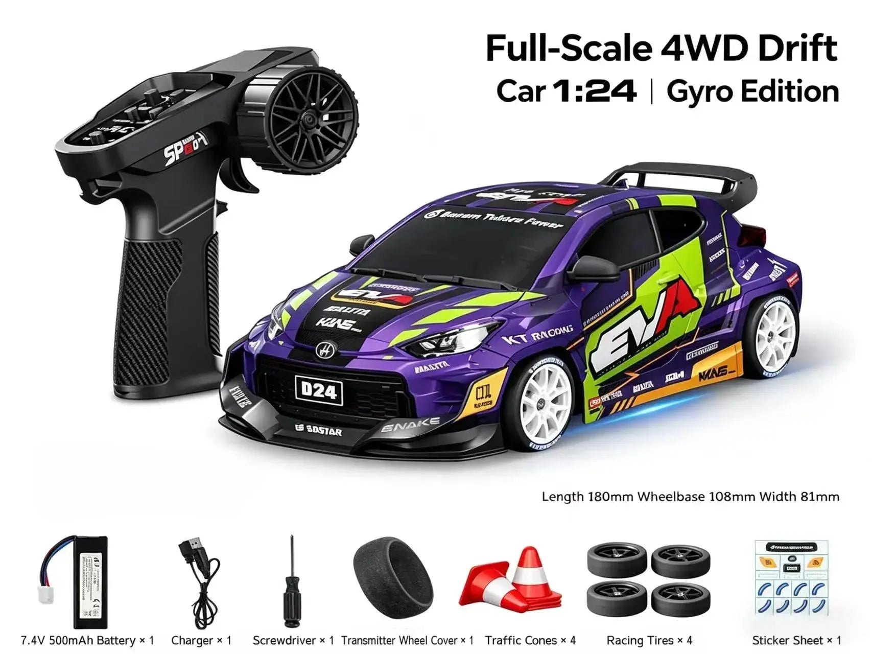 1:24 4WD RC Drift Cars with Gyro ZD-pro RC