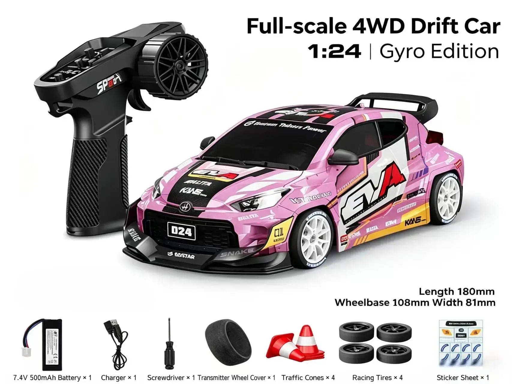 1:24 4WD RC Drift Cars with Gyro ZD-pro RC