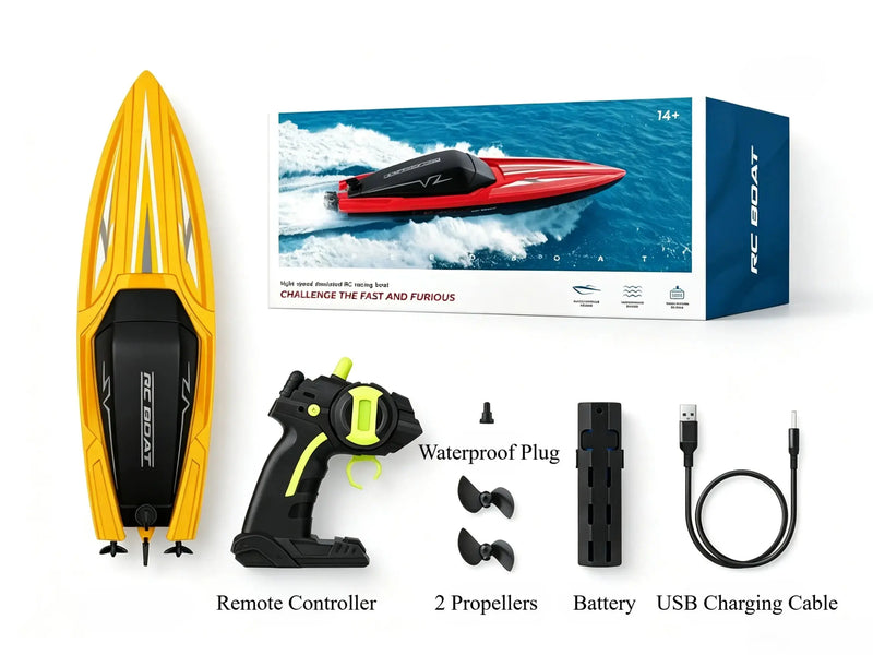 High Speed RC Boats, 80m 2.4G Remote Control Racing Boat ZD-pro RC