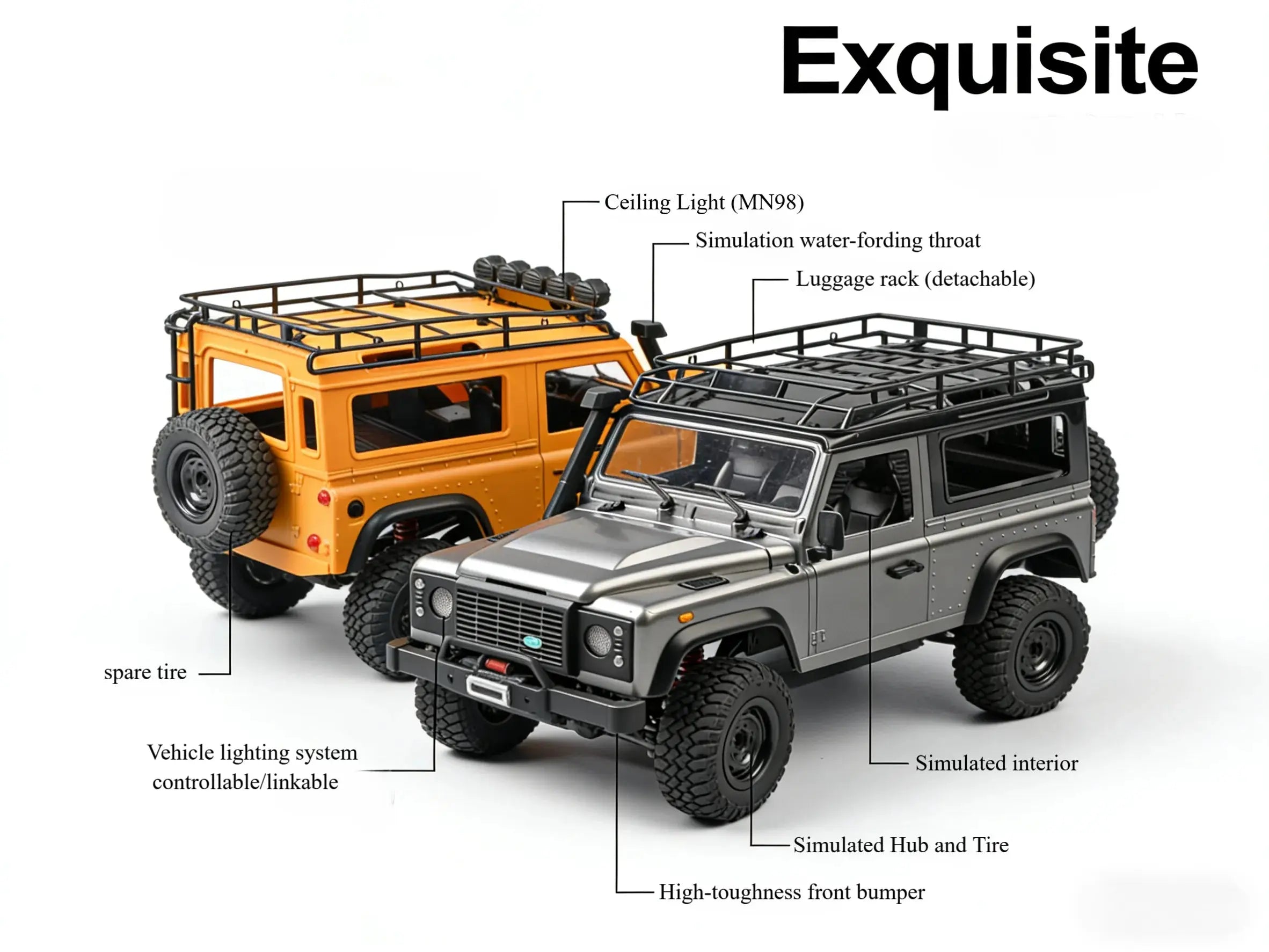 1:12 Land Rover Defender 4WD RC Crawler, Off-Road Remote Control Truck ZD-pro RC